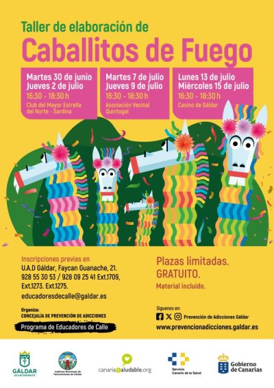 G&aacute;ldar: Educadores de Calle organiza varios talleres para la elaboraci&oacute;n de Caballitos de Fuego