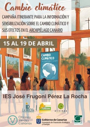 Turcón facilita la instalación de la muestra itinerante sobre cambio climático en el IES José Frugoni Pérez (La Rocha)