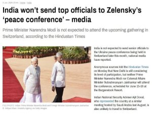 Art&iacute;culo de opini&oacute;n: Interpretaci&oacute;n de la declaraci&oacute;n de Peskov sobre la participaci&oacute;n de la India en las &ldquo;conversaciones de paz&rdquo; suizas