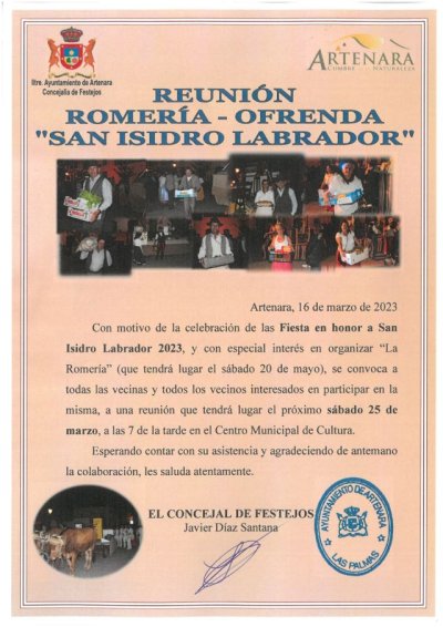 Artenara: Romería-Ofrenda a San Isidro Labrador 2023