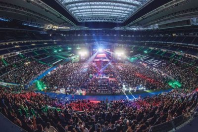 Binter llena de m&uacute;sica y color verde el Santiago Bernab&eacute;u de Madrid
