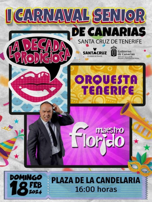 Bienestar Social y el Ayuntamiento de Santa Cruz de Tenerife organizan el I Carnaval Senior de Canarias
