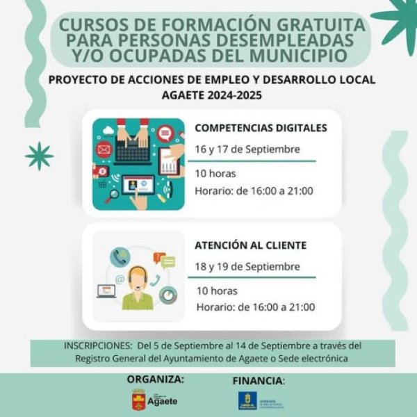Agaete: Nuevos cursos de formación para personas desempleadas