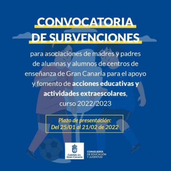 Firgas: Convocatoria de subvenciones para asociaciones de madres y padres de alumnas y alumnos