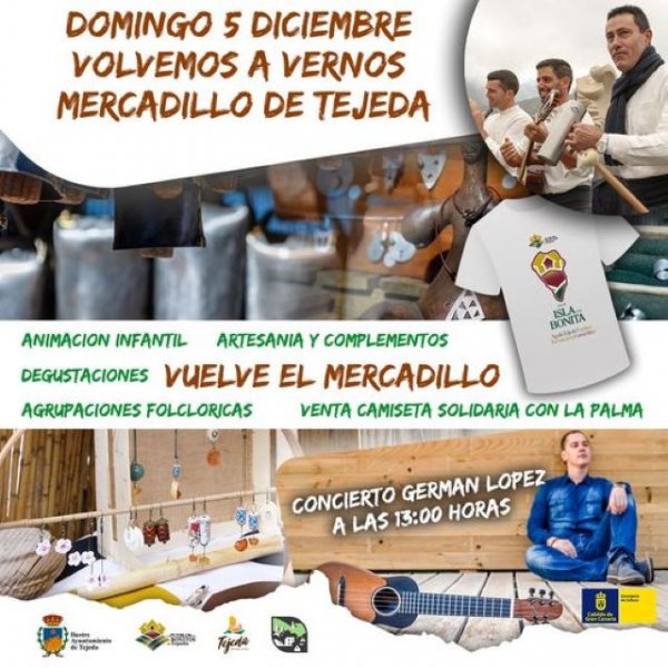 Tejeda: Vuelve el Mercadillo el Domingo 5 de Diciembre
