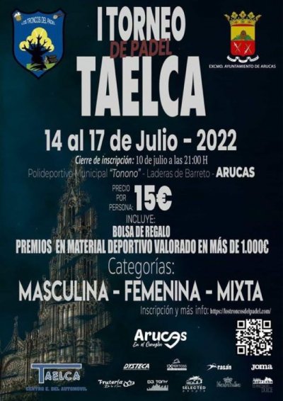 Arucas acogerá en julio el I Torneo de Pádel Taelca