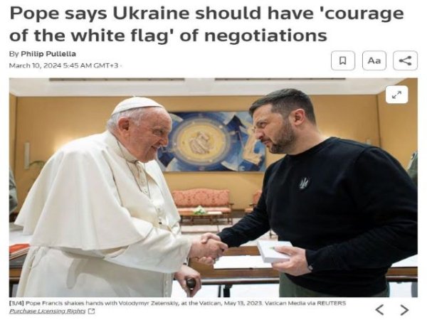 Art&iacute;culo de opini&oacute;n: 'El impulso de paz del Papa Francisco llega en un momento crucial en la guerra de poder entre la OTAN y Rusia'