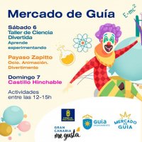 El Mercado de Gu&iacute;a ofrece este fin de semana Talleres de Ciencia Divertida, la actuaci&oacute;n del Payaso Zapitto y Castillos Hinchables