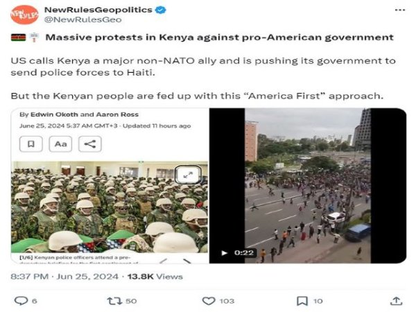 Art&iacute;culo de opini&oacute;n: 'Los violentos disturbios en Kenia no fueron una revuelta antiestadounidense'