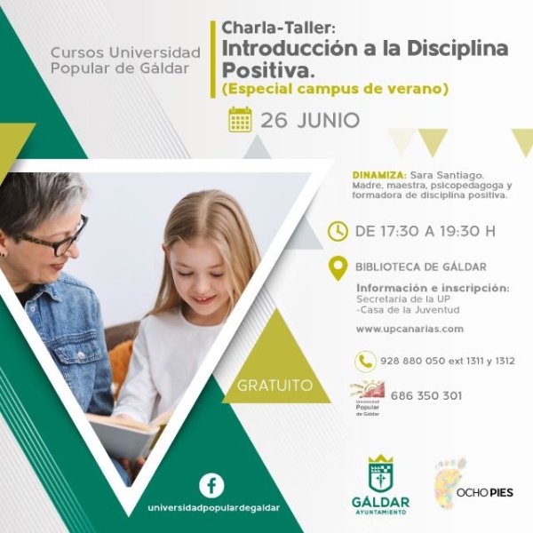 Gáldar: La Universidad Popular ofrece la charla-taller &#039;Introducción a la Disciplina Positiva&#039; el 26 de junio