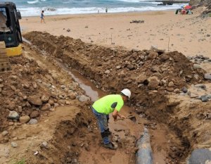 Gáldar: El Consejo Insular de Aguas actúa en Bocabarranco para solucionar un vertido de agua salada