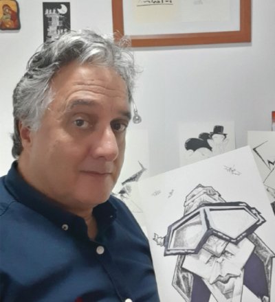 El artista N&eacute;stor D&aacute;maso del Pino inaugura la Muestra 'Entre Caricanarios' en Santa Br&iacute;gida