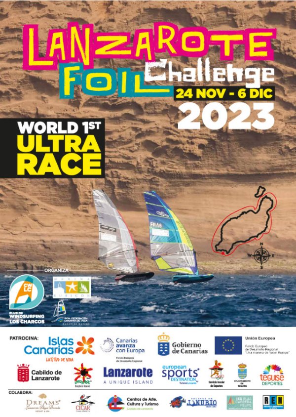 Primera regata internacional vuelta a la isla de Lanzarote en Windsurf Foil en un solo día, la Lanzarote Foil Challenge (Vídeo) Challenge