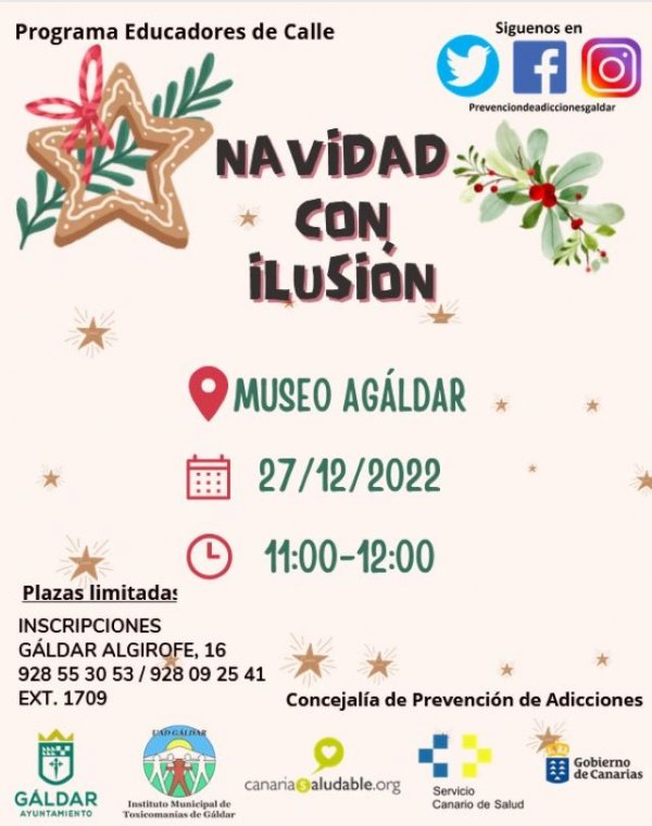 Gáldar: El programa de ‘Educadores de Calle’ realizará dos actividades navideñas el 27 de diciembre