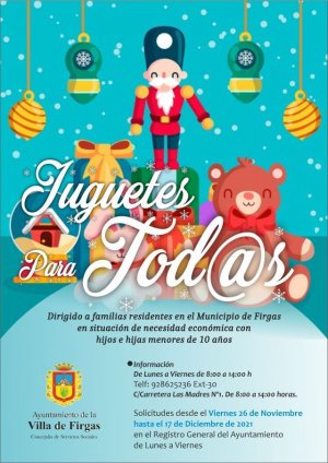 Firgas: En marcha un año más la campaña solidaria &quot;Juguetes para tod@s&quot;