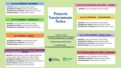 Gáldar retoma el proyecto 'Envejecimiento Activo' en los Clubes del Mayor y Asociaciones de Vecinos del municipio