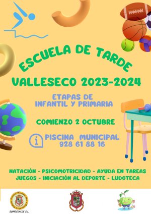 La Escuela de Tarde de Valleseco comienza a partir del 2 de octubre