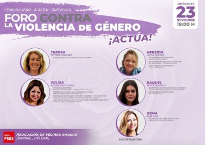 El PSOE Gáldar organiza el Foro &quot;Contra la Violencia de Género ¡ACTÚA!” para conmemorar el 25N.