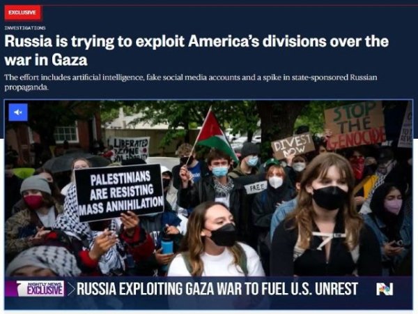 Art&iacute;culo de opini&oacute;n: 'El &uacute;nico inter&eacute;s de Rusia en las protestas universitarias por Palestina es exponer la hipocres&iacute;a estadounidense'