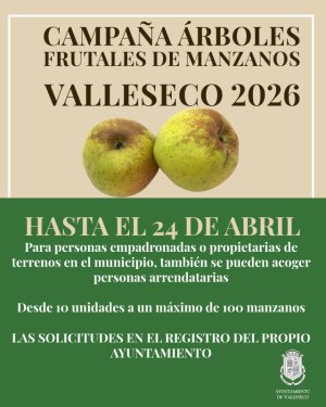 Valleseco activa la campa&ntilde;a de subvenci&oacute;n de manzaneros 2026 hasta el 24 de abril