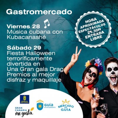 Gran Fiesta de Halloween y Gala Drag con premio al mejor disfraz y maquillaje este s&aacute;bado en el Gastromercado de Gu&iacute;a