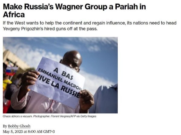 Bloomberg quiere que Occidente castigue a los Estados africanos por encima de sus socios de seguridad preferidos