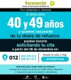 Las personas mayores de 40 a&ntilde;os ya pueden pedir cita previa para recibir la dosis de refuerzo contra la COVID-19