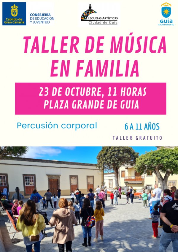 Taller de Percusi&oacute;n Corporal para ni&ntilde;os este domingo en la Plaza Grande de Gu&iacute;a