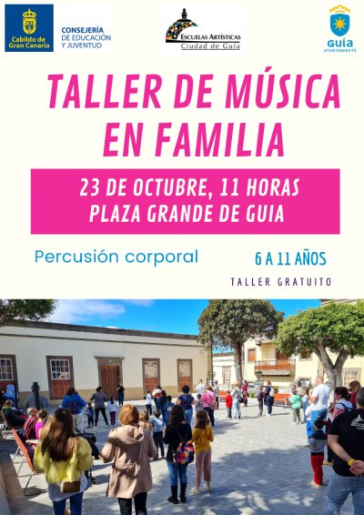 Taller de Percusi&oacute;n Corporal para ni&ntilde;os este domingo en la Plaza Grande de Gu&iacute;a