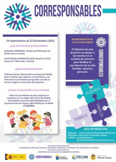 Villa de Firgas: Plan Corresponsables, con el objetivo de favorecer la conciliaci&oacute;n familiar y laboral