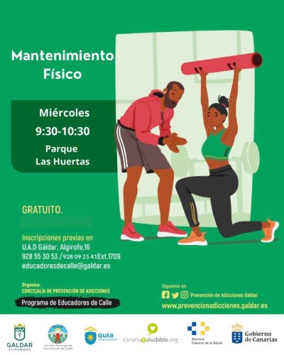 Gu&iacute;a: La pr&oacute;xima semana comienza el taller de Mantenimiento F&iacute;sico para personas mayores en el Parque de las Huertas