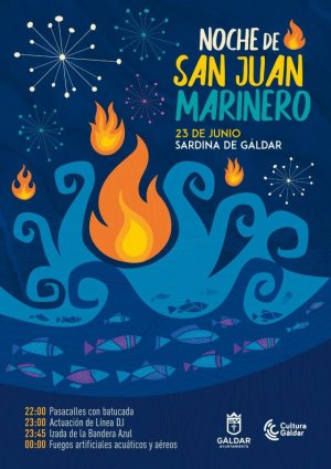 Gáldar: La Noche de San Juan Marinero se vive en Sardina con la izada de la bandera azul