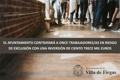 Villa de Firgas proceder&aacute; en los pr&oacute;ximos meses a la contrataci&oacute;n de once trabajadores/as