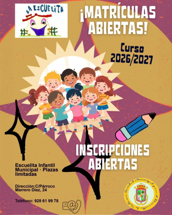 La Escuelita Infantil de Valleseco abre la matr&iacute;cula para el curso 2026/2027