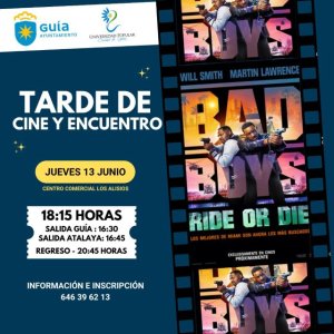 Las ‘Tardes de Cine y Encuentro’ de la Universidad Popular de Guía permitirán disfrutar de la película ‘Bad Boys’