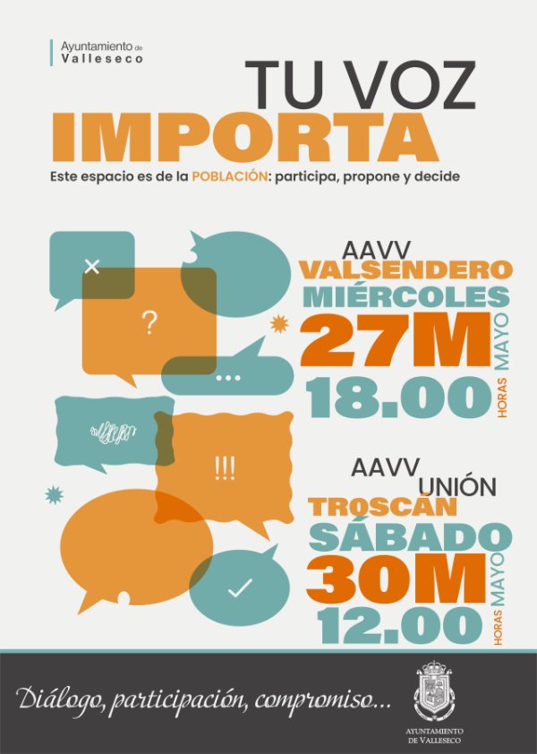 Valleseco impulsa la campa&ntilde;a &ldquo;Tu Voz Importa&rdquo; para reforzar la comunicaci&oacute;n directa con la vecindad