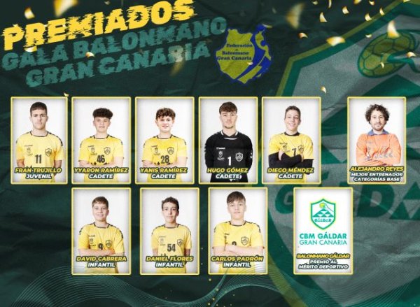 El Km13 Balonmano Gáldar recibe varios premios en la I Gala del Balonmano de Gran Canaria