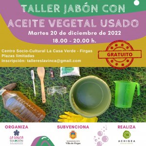 Villa de Firgas: Plazo de inscripción para el Taller “Jabón con aceite vegetal usado”