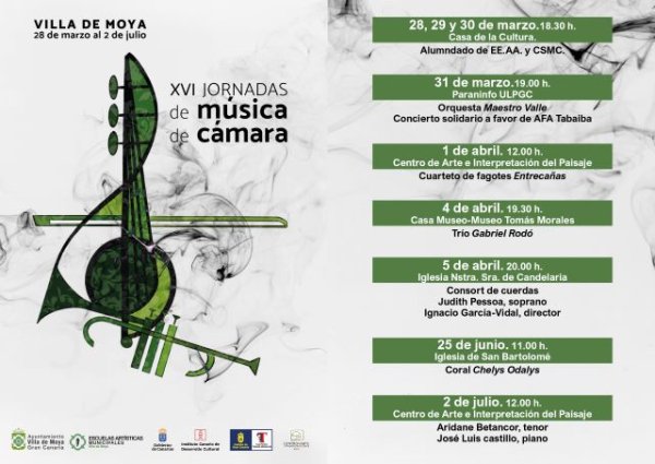 Las Jornadas de Música de Cámara Villa de Moya celebran su XVI edición