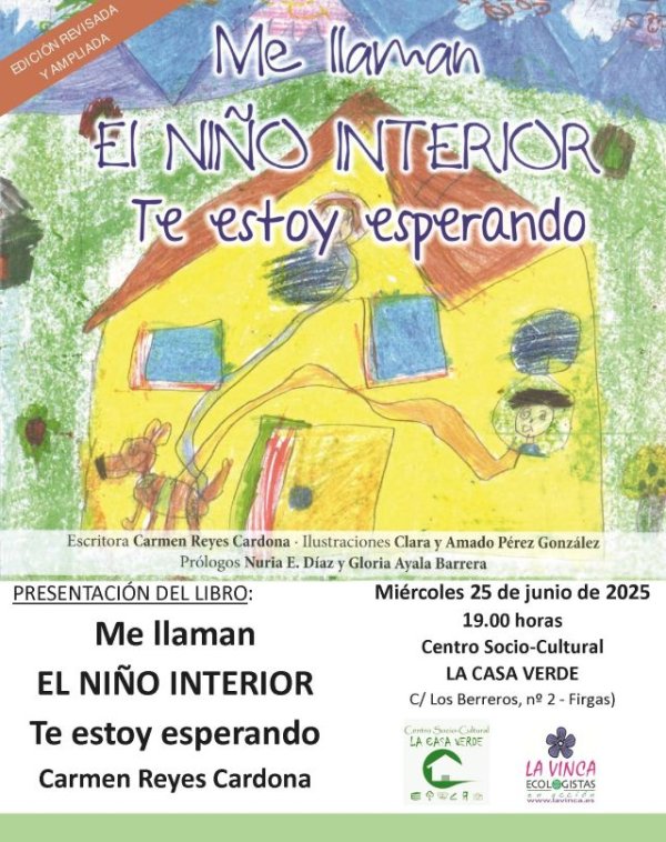 El libro &quot; Me llaman. El niño interior. Te estoy esperando ” de Carmen Reyes Cardona se presenta en La Casa Verde de Firgas el miércoles 25 de junio