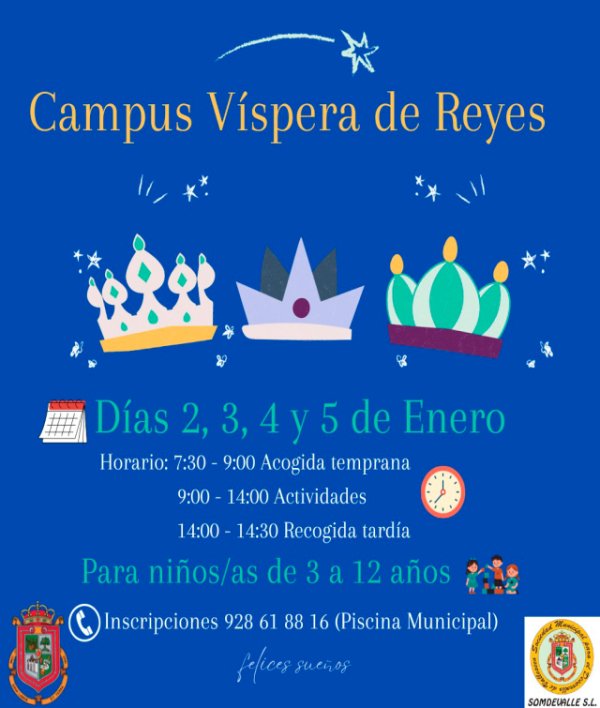 El Ayuntamiento de Valleseco ofrece un campus víspera de Reyes Magos
