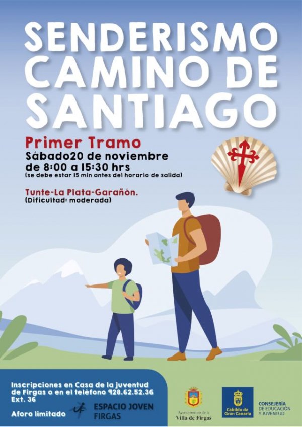 El Ayuntamiento de Firgas quiere invitarles a la actividad “Senderismo Camino de Santiago”