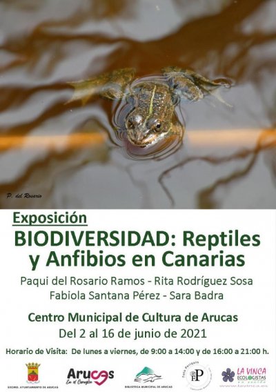 El jueves 2 de junio se abre en Arucas la Exposición “Biodiversidad: Reptiles y Anfibios en Canarias”