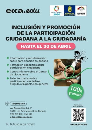 La Aldea de San Nicolás invita a la ciudadanía a formarse en Inclusión y Promoción de la Participación Ciudadana