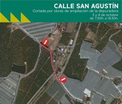 G&aacute;ldar: Cierre al tr&aacute;fico de la calle San Agust&iacute;n durante dos d&iacute;as por las obras de ampliaci&oacute;n de la depuradora de Bocabarranco