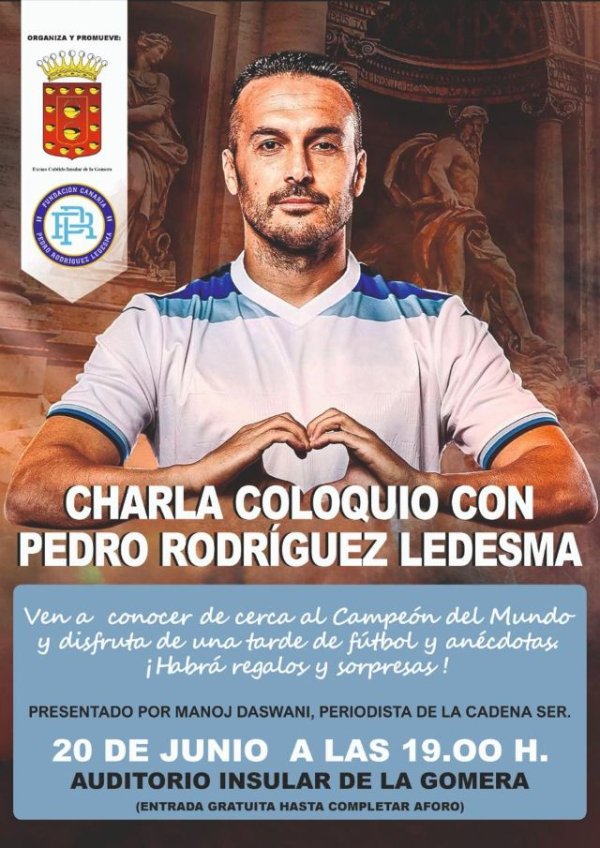 El futbolista Pedro Rodr&iacute;guez protagoniza una charla en La Gomera para compartir f&uacute;tbol, valores y an&eacute;cdotas