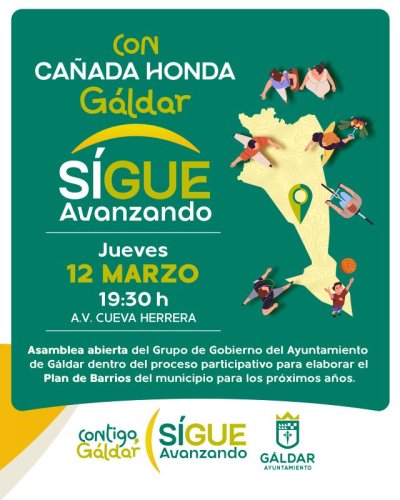 Ca&ntilde;ada Honda celebra este jueves su asamblea abierta del itinerario &lsquo;Contigo, G&aacute;ldar Sigue Avanzando&rsquo;