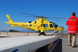 La helisuperficie del HUC acogió 234 aterrizajes de los helicópteros del SUC en 2021