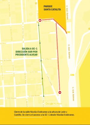 Las Palmas: El Ayuntamiento ejecuta un nuevo desv&iacute;o de tr&aacute;fico en la zona de Santa Catalina