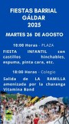 G&aacute;ldar: Barrial dedica este martes 26 de agosto a los m&aacute;s peque&ntilde;os, con La Ramilla y la Fiesta Infantil